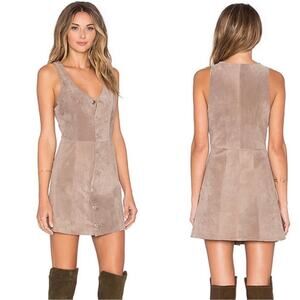 Capulet Front Button Up Suede Dress in Cinder